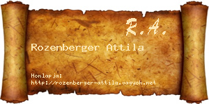 Rozenberger Attila névjegykártya